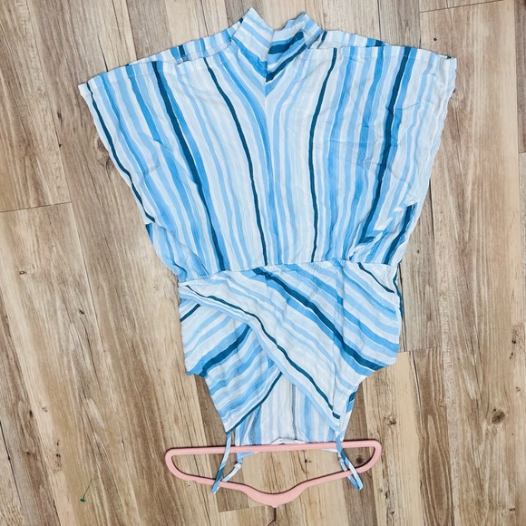 Market and Spruce Liliana surplice romper size XXL stripe blue - Picture 6 of 7
